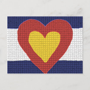 Cartão Postal Eu coração no Colorado Flag Products!
