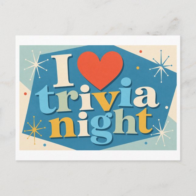 Cartão Postal "Eu [Coração] Noite de Trivia" (Frente)