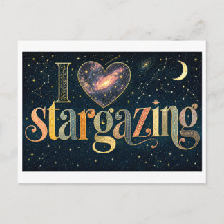 Cartão Postal "Eu [Coração] Observo as Estrelas"