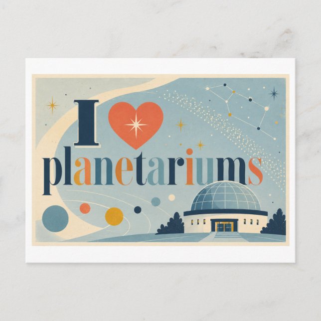 Cartão Postal "Eu [Coração] Planetários" (Frente)