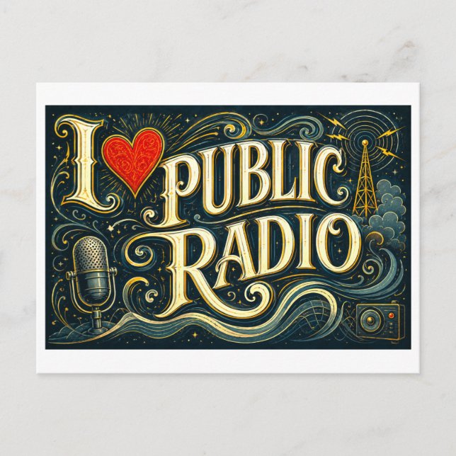 Cartão Postal Eu [Coração] Rádio Pública (Frente)