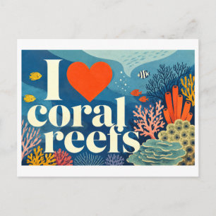 Cartão Postal "Eu [Coração] Recifes de Coral"