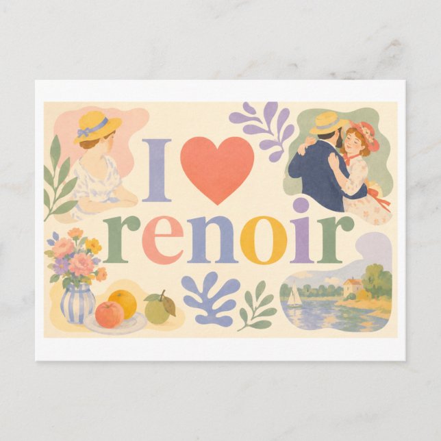 Cartão Postal "Eu [Coração] Renoir" (Frente)