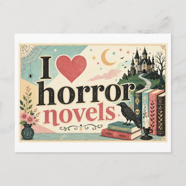 Cartão Postal "Eu [Coração] Romances de Terror" (Frente)