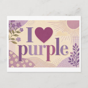 Cartão Postal "Eu [Coração] Roxo"