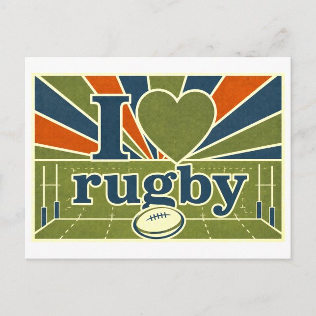 Cartão Postal "Eu [Coração] Rugby" (Frente)