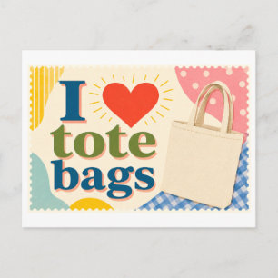Cartão Postal "Eu [Coração] Sacolas"