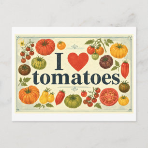 Cartão Postal "Eu [Coração] Tomates"