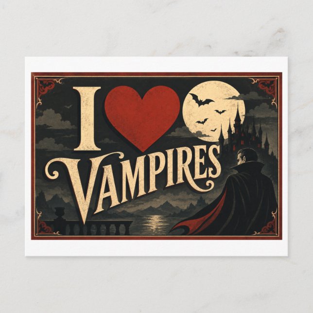 Cartão Postal "Eu [Coração] Vampiros" (Frente)