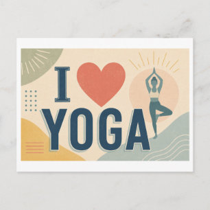 Cartão Postal "Eu [Coração] Yoga"