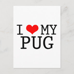Cartão Postal Eu Corto Meu Pug
