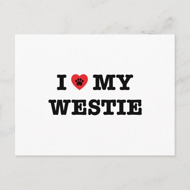 Cartão Postal Eu Corto Meu Westie (Frente)