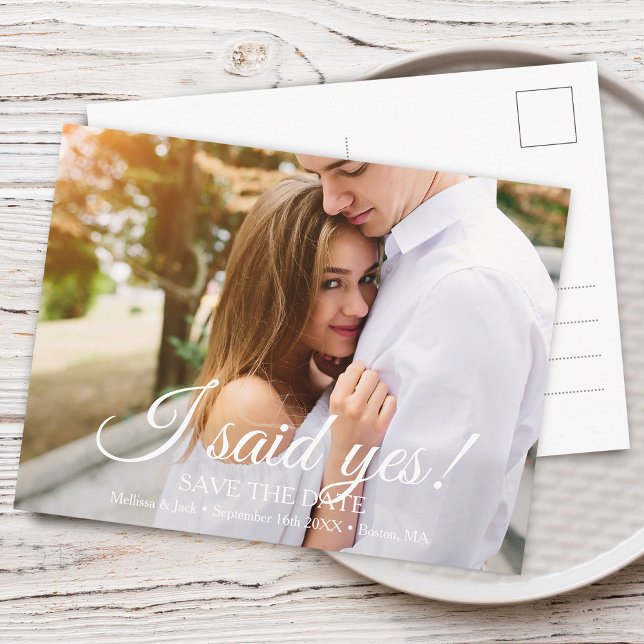 Cartão Postal Eu disse sim | Salvar a data (I said Yes | Save the Date Postcard)