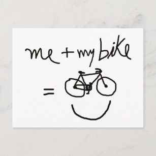 Cartão Postal eu e minha bicicleta = felicidade
