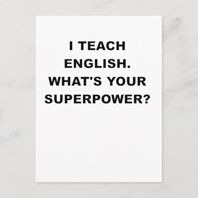 Cartão Postal EU ENSINO INGLÊS QUAL É SEU SUPERPODER.png (Frente)