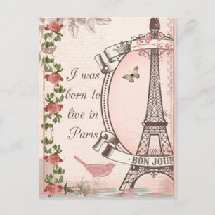 Cartão Postal Eu era Nascer de morar em Paris