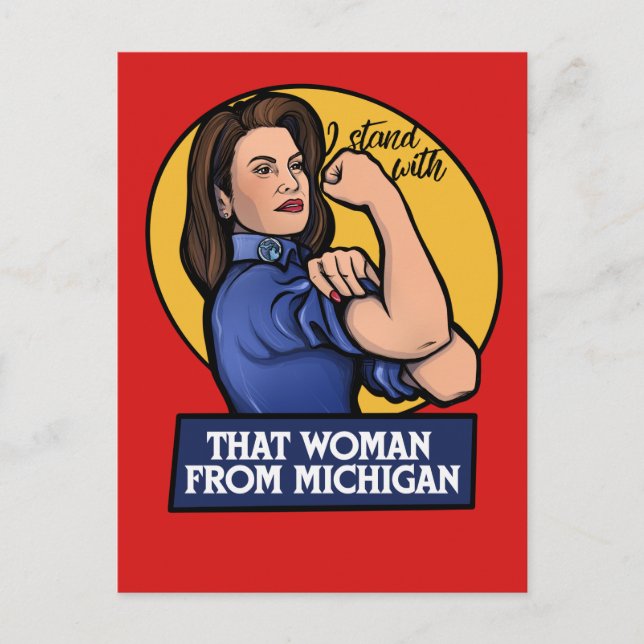 Cartão Postal Eu fico com aquela mulher de Michigan (Frente)