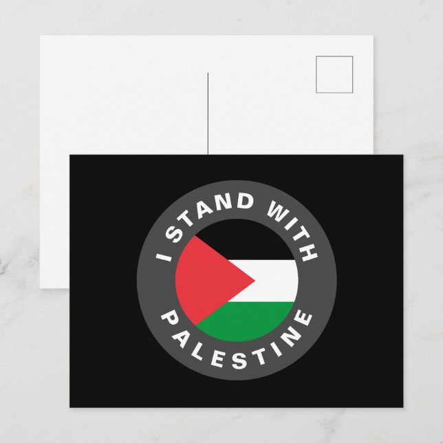 Cartão Postal Eu fico com o texto personalizado da Palestina e a (Frente/Verso)