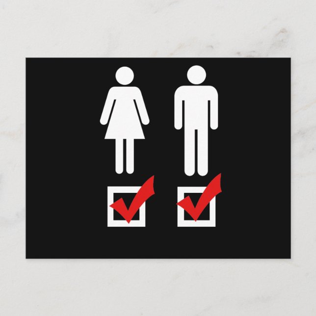 Cartão Postal Eu gosto de ambos. (Frente)