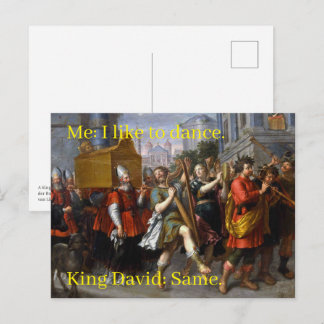 Cartão Postal Eu gosto de dançar. Rei Davi por Pieter van Lint