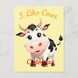 Cartão Postal Eu Gosto de Vacas Arte Thunder_Cove