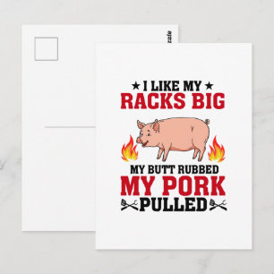 Cartão Postal Eu Gosto dos Meus Racks Grandes Citação de Churras