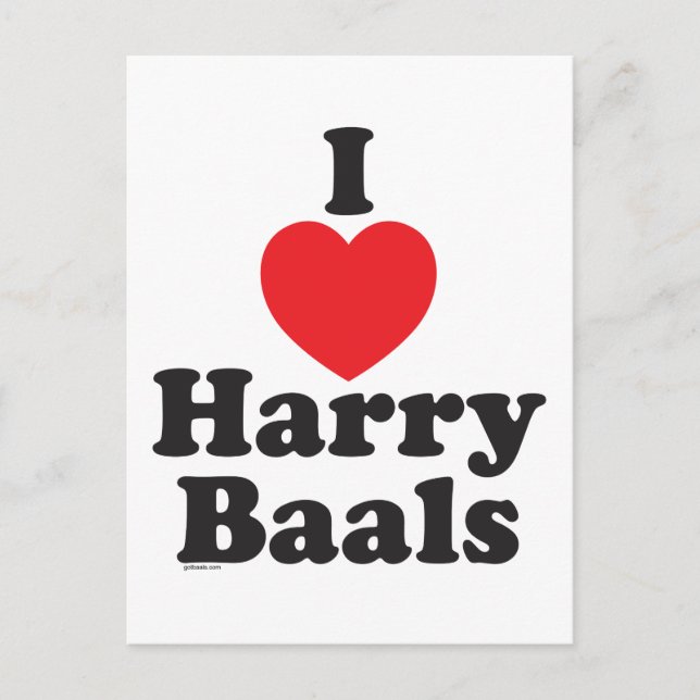 Cartão Postal Eu 'Heart' Harry Baals (Frente)