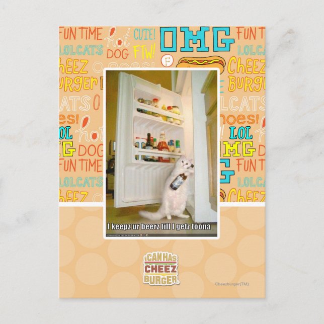 Cartão Postal Eu mantenho nossa cerveja (Frente)