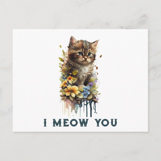 Cartão Postal Eu Miau Você Gatinha (Frente)