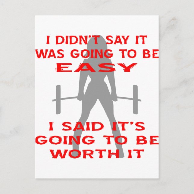 Cartão Postal Eu não disse que seria fácil eu disse que é (Frente)