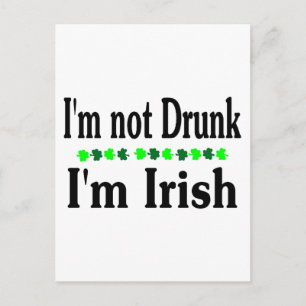 Cartão Postal Eu Não Sou Bebado Im Irish Clovers