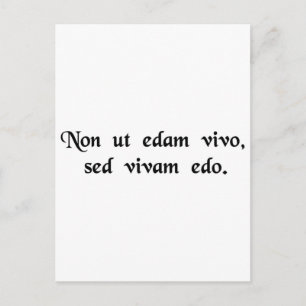 Cartão Postal Eu não vivo para comer, mas comer para viver