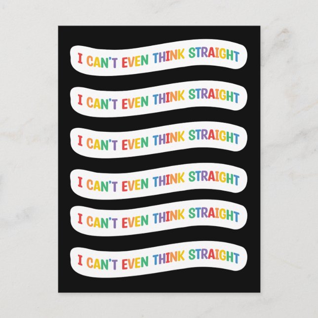 Cartão Postal Eu nem consigo pensar Hetero | Orgulho gay Mês (Frente)