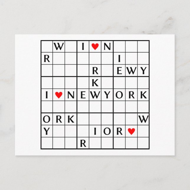 Cartão Postal Eu ♥ NEWYORK (Frente)
