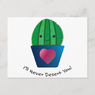 Cartão Postal Eu nunca vou te deserto Cactus