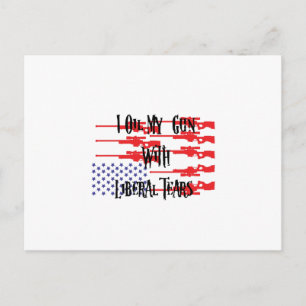 Cartão Postal Eu Oculto Minha Arma Com Lágrimas Liberais Oferec