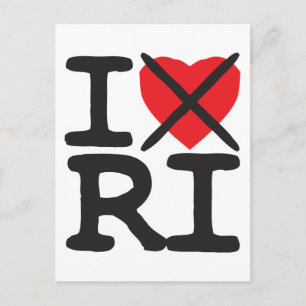 Cartão Postal Eu Odeio RI - Rhode Island