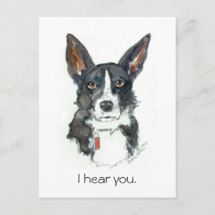 Cartão Postal “EU OUVI VOCÊ!" Cão de orelhas grandes pintura car