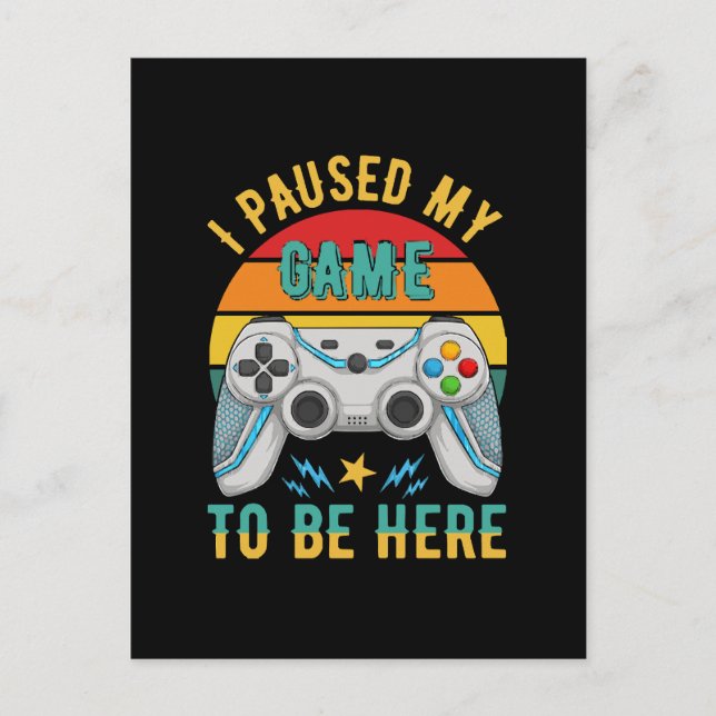 Cartão Postal eu pausei meu jogo (Frente)