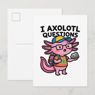 Cartão Postal Eu, perguntas de axolote, colegial segura curiosid