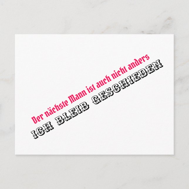 Cartão Postal Eu permaneço divorciado (Frente)