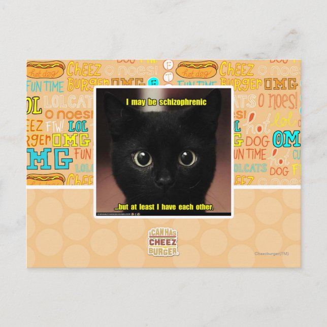Cartão Postal Eu posso ser esquizofrénico (Frente)