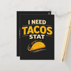 Cartão Postal Eu Preciso de Tacos Já