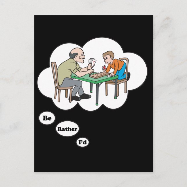 Cartão Postal Eu preferencialmente a jogar Cribbage (Frente)