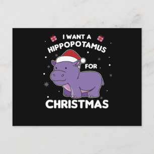 Cartão Postal Eu Quero Um Hippo Para O Docinho De Natal Hippos