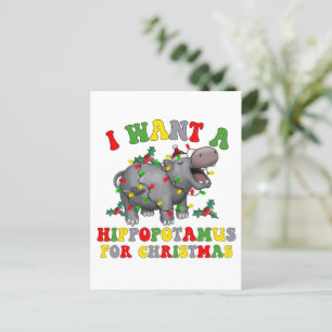 Cartão Postal Eu Quero Um Hippopotamus Para Um Retrô Engraçado D
