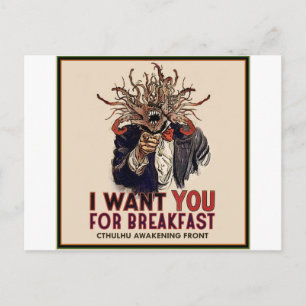 Cartão Postal Eu quero você no café da manhã