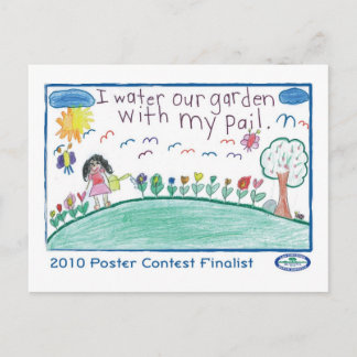 Cartão Postal Eu rego nosso jardim com minha fiança