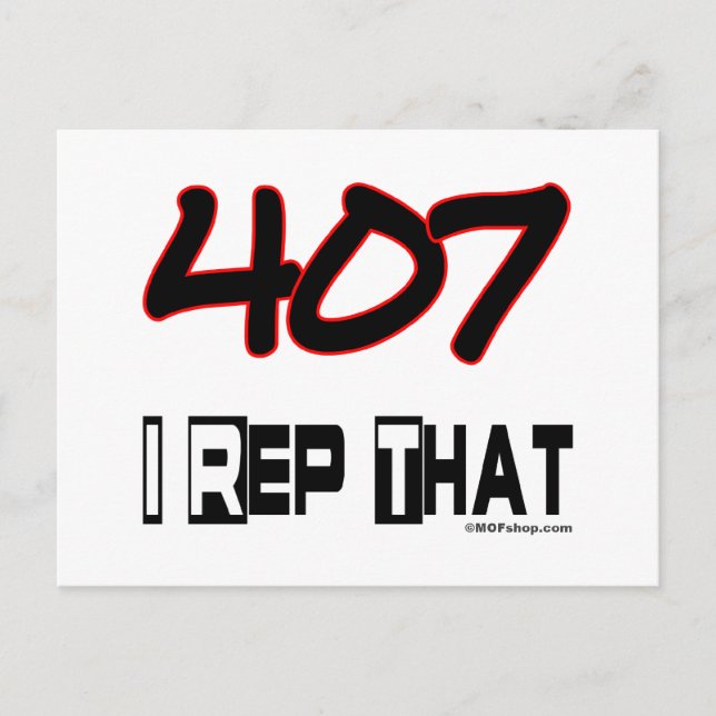 Cartão Postal Eu Reponho Esse Código De Área 407 (Frente)