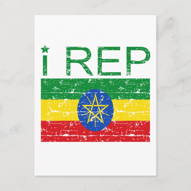 Cartão Postal Eu represento a Etiópia (Frente)
